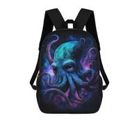 sinyumoney Mochilas De 17 Pulgadas Galactic Octopus Art Print-2 Mochila Escolar Infantil Impresa En 3D Para Niños De Primaria Y Secundaria