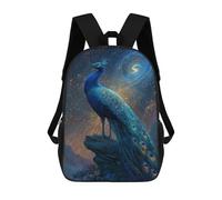 sinyumoney Mochilas De 17 Pulgadas Galactic Peacock Majesty Mochila Escolar Para Niños, Impresa En 3D Para Niños De Primaria Y Secundaria.