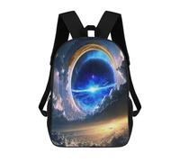 sinyumoney Mochilas De 17 Pulgadas Galactic Portal in Clouds Mochila Escolar Para Niños, Impresa En 3D Para Niños De Primaria Y Secundaria.