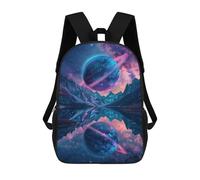sinyumoney Mochilas De 17 Pulgadas Galactic Reflections Celestial Lake Scene -2 Mochila Escolar Para Niños, Impresa En 3D Para Niños De Primaria Y Secundaria.