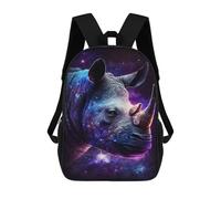 sinyumoney Mochilas De 17 Pulgadas Galactic Rhino Portrait-14 Mochila Escolar Para Niños, Impresa En 3D Para Niños De Primaria Y Secundaria.