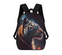sinyumoney Mochilas De 17 Pulgadas Galactic Tiger Portrait-17 Mochila Escolar Para Niños, Impresa En 3D Para Niños De Primaria Y Secundaria.