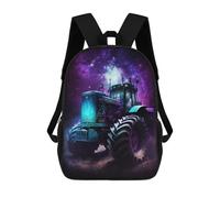 sinyumoney Mochilas De 17 Pulgadas Galactic Tractor Adventure-17 Mochila Escolar Para Niños, Impresa En 3D Para Niños De Primaria Y Secundaria.