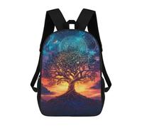 sinyumoney Mochilas De 17 Pulgadas Galactic Tree of Life Mochila Escolar Para Niños, Impresa En 3D Para Niños De Primaria Y Secundaria.