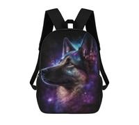 sinyumoney Mochilas De 17 Pulgadas Galactic Wolf Portrait -21 Mochila Escolar Para Niños, Impresa En 3D Para Niños De Primaria Y Secundaria.
