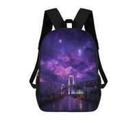 sinyumoney Mochilas De 17 Pulgadas Galaxy City Lights Night Sky Mochila Escolar Infantil Impresa En 3D Para Niños De Primaria Y Secundaria