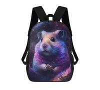 sinyumoney Mochilas De 17 Pulgadas Galaxy Hamster Art Print Mochila Escolar Infantil Impresa En 3D Para Niños De Primaria Y Secundaria