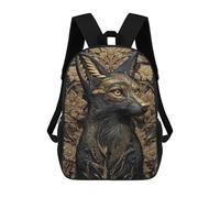 sinyumoney Mochilas De 17 Pulgadas Gilded Guardian Fox Art Deco Mochila Escolar Para Niños, Impresa En 3D Para Niños De Primaria Y Secundaria.