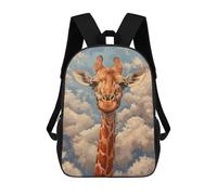sinyumoney Mochilas De 17 Pulgadas Giraffe Portrait Clouds Mochila Escolar Infantil Impresa En 3D Para Niños De Primaria Y Secundaria