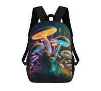 sinyumoney Mochilas De 17 Pulgadas Glowing Forest Mushrooms Mochila Escolar Para Niños, Impresa En 3D Para Niños De Primaria Y Secundaria.