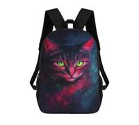 sinyumoney Mochilas De 17 Pulgadas Glowing Neon Cat Art Print-1 Mochila Escolar Infantil Impresa En 3D Para Niños De Primaria Y Secundaria