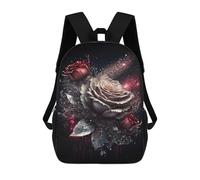 sinyumoney Mochilas De 17 Pulgadas Glowing Rose Wall Art Print Mochila Escolar Infantil Impresa En 3D Para Niños De Primaria Y Secundaria