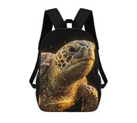 sinyumoney Mochilas De 17 Pulgadas Glowing Sea Turtle Portrait Mochila Escolar Para Niños, Impresa En 3D Para Niños De Primaria Y Secundaria.