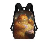 sinyumoney Mochilas De 17 Pulgadas Golden Cat Playing Cards Mochila Escolar Infantil Impresa En 3D Para Niños De Primaria Y Secundaria