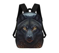 sinyumoney Mochilas De 17 Pulgadas Golden Eyes Wolf Mochila Escolar Infantil Impresa En 3D Para Niños De Primaria Y Secundaria