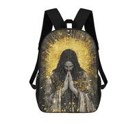 sinyumoney Mochilas De 17 Pulgadas Golden Halo Spiritual Art Print-2 Mochila Escolar Para Niños, Impresa En 3D Para Niños De Primaria Y Secundaria.
