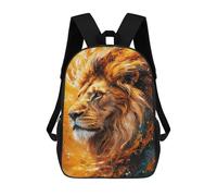 sinyumoney Mochilas De 17 Pulgadas Golden Lion Majesty -8 Mochila Escolar Para Niños, Impresa En 3D Para Niños De Primaria Y Secundaria.
