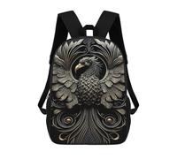 sinyumoney Mochilas De 17 Pulgadas Golden Phoenix Art Deco Mochila Escolar Infantil Impresa En 3D Para Niños De Primaria Y Secundaria