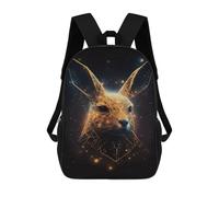 sinyumoney Mochilas De 17 Pulgadas Golden Rabbit Head Art Print Mochila Escolar Para Niños, Impresa En 3D Para Niños De Primaria Y Secundaria.