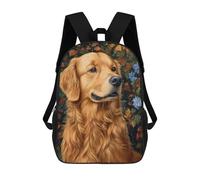 sinyumoney Mochilas De 17 Pulgadas Golden Retriever Art Print-3 Mochila Escolar Para Niños, Impresa En 3D Para Niños De Primaria Y Secundaria.