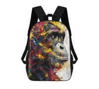 sinyumoney Mochilas De 17 Pulgadas Gorilla Pop Art Print Mochila Escolar Infantil Impresa En 3D Para Niños De Primaria Y Secundaria