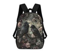 sinyumoney Mochilas De 17 Pulgadas Gothic Raven Wall Art Print Mochila Escolar Para Niños, Impresa En 3D Para Niños De Primaria Y Secundaria.
