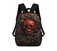 sinyumoney Mochilas De 17 Pulgadas Gothic Skull Artwork Mochila Escolar Infantil Impresa En 3D Para Niños De Primaria Y Secundaria