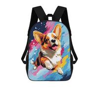 sinyumoney Mochilas De 17 Pulgadas Happy Corgi Painting Mochila Escolar Infantil Impresa En 3D Para Niños De Primaria Y Secundaria