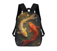 sinyumoney Mochilas De 17 Pulgadas Koi Fish Art Print Mochila Escolar Infantil Impresa En 3D Para Niños De Primaria Y Secundaria