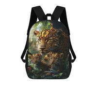 sinyumoney Mochilas De 17 Pulgadas Leopard Family in Amazon Rainforest Mochila Escolar Infantil Impresa En 3D Para Niños De Primaria Y Secundaria
