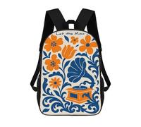 sinyumoney Mochilas De 17 Pulgadas Let The Music Swing Floral Art Mochila Escolar Infantil Impresa En 3D Para Niños De Primaria Y Secundaria