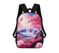 sinyumoney Mochilas De 17 Pulgadas Light Blue Pink World Mochila Escolar Infantil Impresa En 3D Para Niños De Primaria Y Secundaria