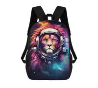 sinyumoney Mochilas De 17 Pulgadas Lion Astronaut Space Art Print Mochila Escolar Infantil Impresa En 3D Para Niños De Primaria Y Secundaria