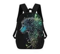sinyumoney Mochilas De 17 Pulgadas Lion with Vines Mochila Escolar Para Niños, Impresa En 3D Para Niños De Primaria Y Secundaria.
