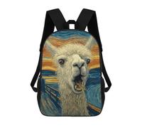 sinyumoney Mochilas De 17 Pulgadas Llama Art Print, Funny Animal Wall Decor Mochila Escolar Infantil Impresa En 3D Para Niños De Primaria Y Secundaria