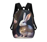 sinyumoney Mochilas De 17 Pulgadas Magical Armored Bunny Mochila Escolar Infantil Impresa En 3D Para Niños De Primaria Y Secundaria