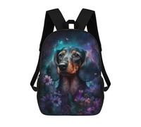 sinyumoney Mochilas De 17 Pulgadas Magical Dachshund Garden Mochila Escolar Para Niños, Impresa En 3D Para Niños De Primaria Y Secundaria.