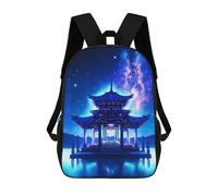 sinyumoney Mochilas De 17 Pulgadas Magical Floating Pagoda Night Scene Mochila Escolar Infantil Impresa En 3D Para Niños De Primaria Y Secundaria