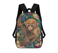 sinyumoney Mochilas De 17 Pulgadas Magical Monkey Artwork Mochila Escolar Infantil Impresa En 3D Para Niños De Primaria Y Secundaria