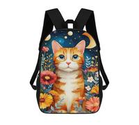 sinyumoney Mochilas De 17 Pulgadas Magical Night Garden Cat -4 Mochila Escolar Para Niños, Impresa En 3D Para Niños De Primaria Y Secundaria.