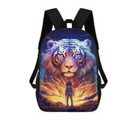 sinyumoney Mochilas De 17 Pulgadas Magical Tiger Encounter -1 Mochila Escolar Para Niños, Impresa En 3D Para Niños De Primaria Y Secundaria.
