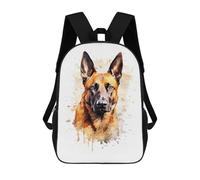 sinyumoney Mochilas De 17 Pulgadas Malinois Watercolor Dog Mochila Escolar Para Niños, Impresa En 3D Para Niños De Primaria Y Secundaria.