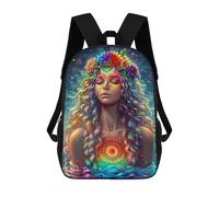 sinyumoney Mochilas De 17 Pulgadas Mandala of The Heart Mochila Escolar Para Niños, Impresa En 3D Para Niños De Primaria Y Secundaria.