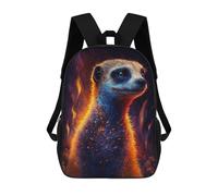 sinyumoney Mochilas De 17 Pulgadas Meerkat with Fire Aura Mochila Escolar Infantil Impresa En 3D Para Niños De Primaria Y Secundaria