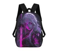 sinyumoney Mochilas De 17 Pulgadas Neon Demon Girl Mochila Escolar Para Niños, Impresa En 3D Para Niños De Primaria Y Secundaria.