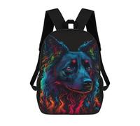 sinyumoney Mochilas De 17 Pulgadas Neon Dog Art Print-3 Mochila Escolar Para Niños, Impresa En 3D Para Niños De Primaria Y Secundaria.