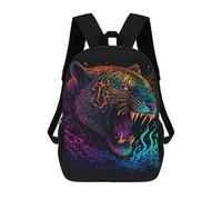 sinyumoney Mochilas De 17 Pulgadas Neon Tiger Wall Art Print Mochila Escolar Infantil Impresa En 3D Para Niños De Primaria Y Secundaria