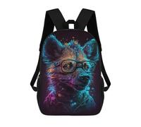 sinyumoney Mochilas De 17 Pulgadas Neon Wolf Glasses Art Print Mochila Escolar Para Niños, Impresa En 3D Para Niños De Primaria Y Secundaria.