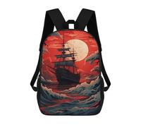 sinyumoney Mochilas De 17 Pulgadas Ocean Storm Adventure -1 Mochila Escolar Infantil Impresa En 3D Para Niños De Primaria Y Secundaria