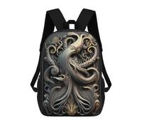 sinyumoney Mochilas De 17 Pulgadas Octopus Golden Art Deco Mochila Escolar Infantil Impresa En 3D Para Niños De Primaria Y Secundaria